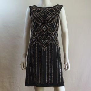 Black House Black Market Black/Gold/Silver Dress